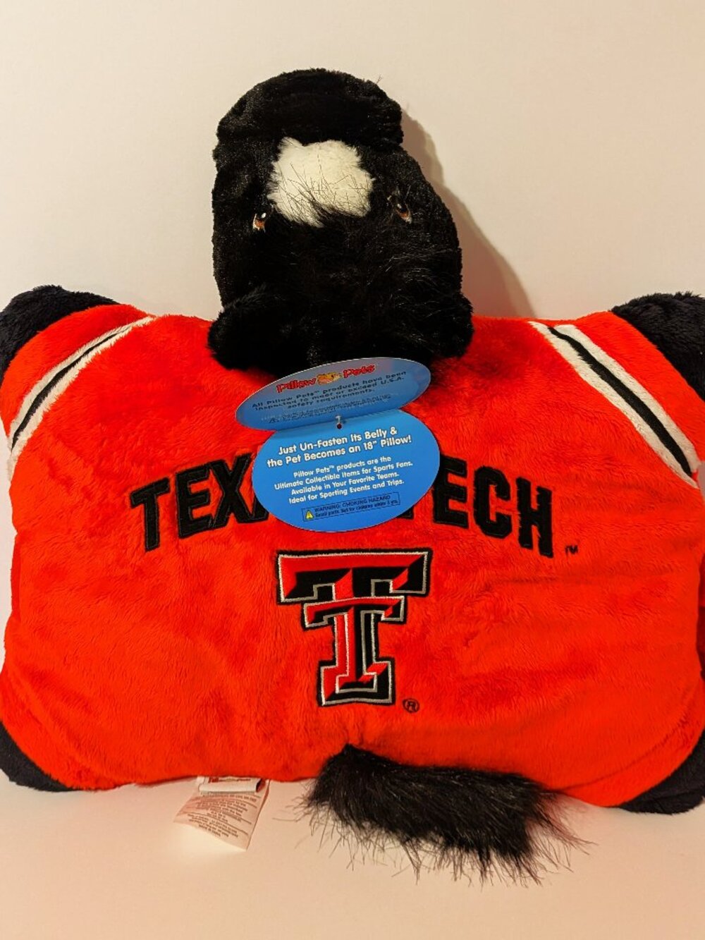 Texas Tech University Red Raiders Pillow Pet Plush Horse Mascot 16 Inch With Tag